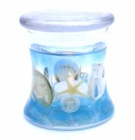 (image for) Sea Glass Seascape Hour Glass Flameless Forever Candle w/ LED