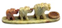 (image for) 3 Hand Carved Stone Elephants for Incense Sticks and Cones