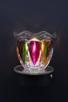 Glass Colorful NewTulip Style Plug-in Warmer Night Light w/dish (image for) Glass Colorful NewTulip Style Plug-in Warmer Night Light w/dish