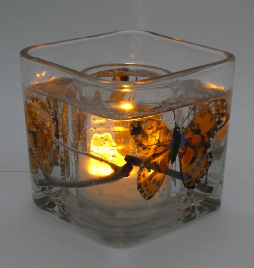 (image for) Flameless Colorful Butterfly Forever Gel Candle