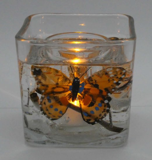 (image for) Flameless Colorful Butterfly Forever Gel Candle