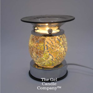 (image for) Mosaic Sage Cracked Design Round Glass Touch Activation Warmer
