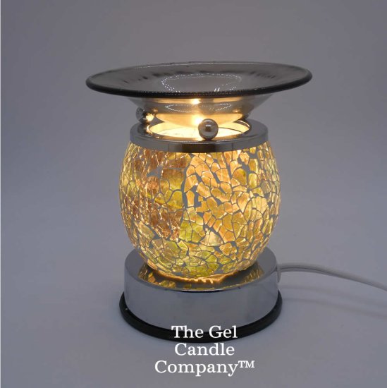 (image for) Mosaic Sage Cracked Design Round Glass Touch Activation Warmer