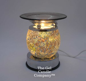 (image for) Mosaic Sage Cracked Design Round Glass Touch Activation Warmer