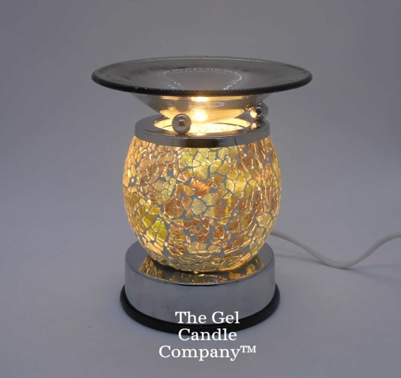(image for) Mosaic Sage Cracked Design Round Glass Touch Activation Warmer