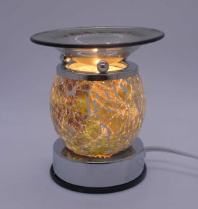 (image for) Mosaic Sage Cracked Design Round Glass Touch Activation Warmer