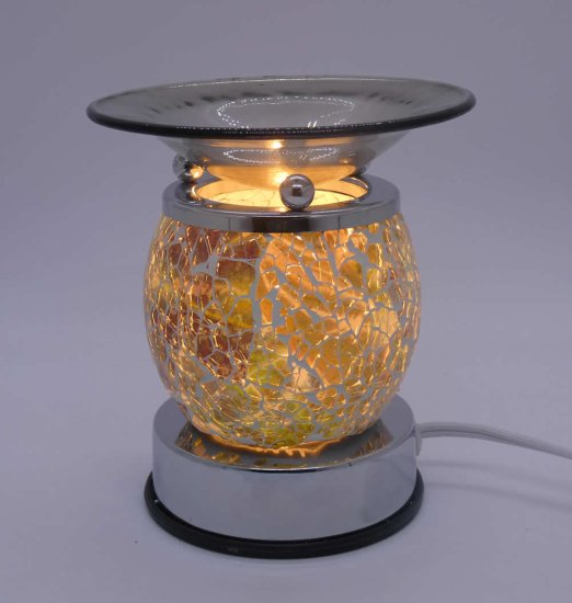 (image for) Mosaic Sage Cracked Design Round Glass Touch Activation Warmer