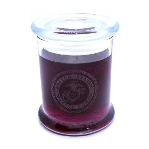 (image for) The Gel Candle Company Glass Etched USA Marines Black Raspberry Vanilla Scented Up to 120 Hour Deco Jar
