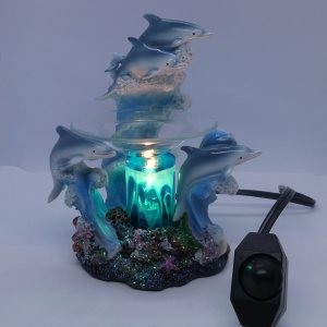 (image for) Dolphins Figurine Statue Oil Melt Warmer On Dimmer