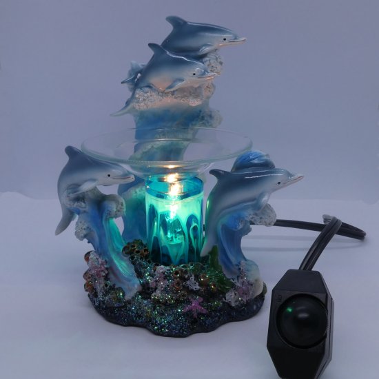(image for) Dolphins Figurine Statue Oil Melt Warmer On Dimmer