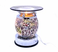 (image for) Mosaic Sage Cracked Design Round Glass Touch Activation Warmer