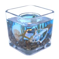 (image for) Deep Blue Ocean Starfishes Seashells Flameless Gel Candle Design