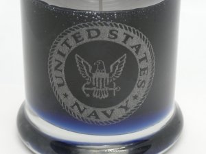 (image for) US Navy Etched Glass MID SUMMERS INSPIRED Scented Gel Candle