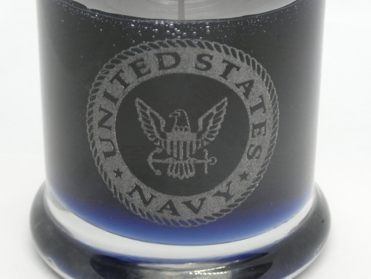 (image for) US Navy Etched Glass MID SUMMERS INSPIRED Scented Gel Candle