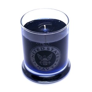 (image for) US Navy Etched Glass MID SUMMERS INSPIRED Scented Gel Candle
