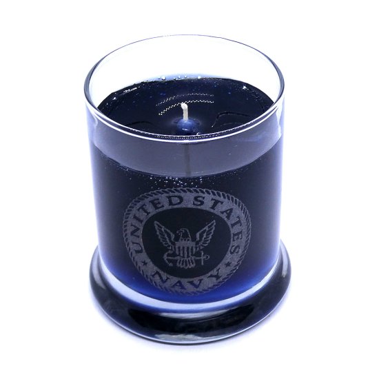(image for) US Navy Etched Glass MID SUMMERS INSPIRED Scented Gel Candle