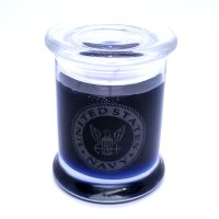 US Navy Etched Glass MID SUMMERS INSPIRED Scented Gel Candle (image for) US Navy Etched Glass MID SUMMERS INSPIRED Scented Gel Candle