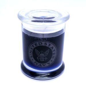 (image for) US Navy Etched Glass MID SUMMERS INSPIRED Scented Gel Candle