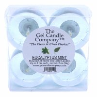 (image for) Eucalyptus Mint Scented Gel Candle Tea Lights - 4 pk.