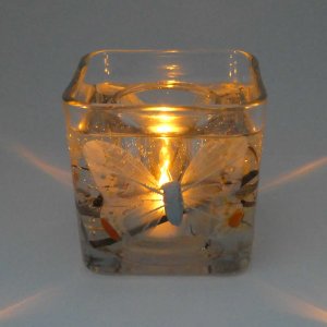 (image for) Flameless Baby Blue Butterfly Forever Gel Candle Design
