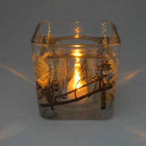 (image for) Flameless Baby Blue Butterfly Forever Gel Candle Design