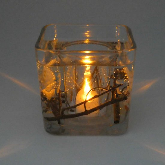 (image for) Flameless Baby Blue Butterfly Forever Gel Candle Design