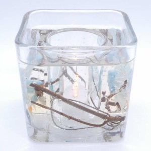(image for) Flameless Baby Blue Butterfly Forever Gel Candle Design