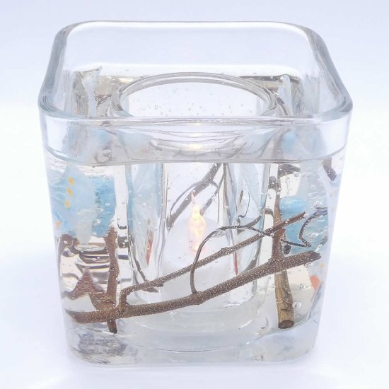 (image for) Flameless Baby Blue Butterfly Forever Gel Candle Design