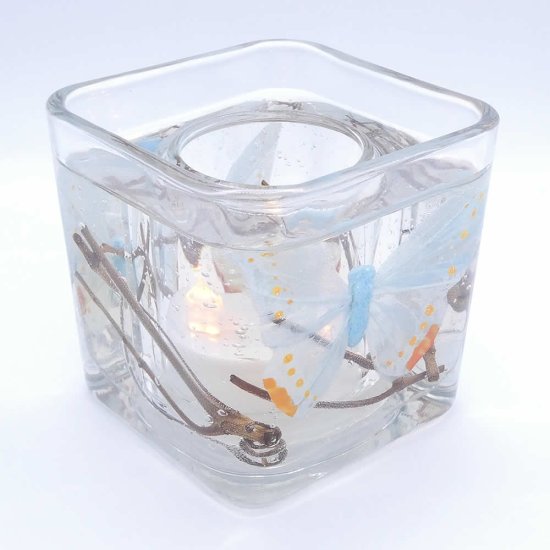 (image for) Flameless Baby Blue Butterfly Forever Gel Candle Design