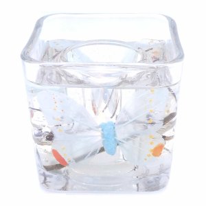(image for) Flameless Baby Blue Butterfly Forever Gel Candle Design