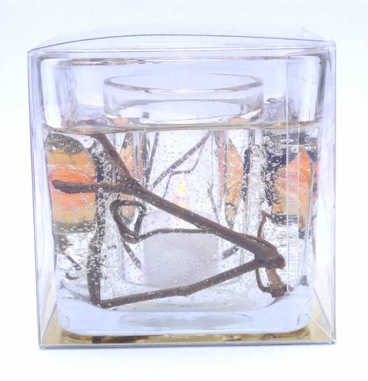 (image for) Flameless Light Orange Butterfly Forever Gel Candle Design Cube