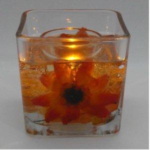 (image for) Flameless Fall Orange Sunflower Forever Gel Candle Design