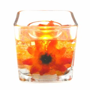 (image for) Flameless Fall Orange Sunflower Forever Gel Candle Design