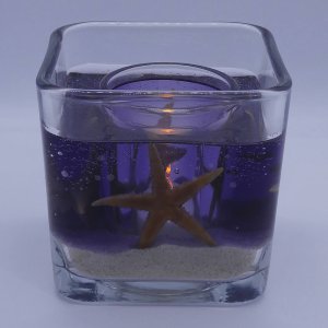 (image for) Flameless Ocean.Purple Starfish Gel Forever Candle - Cube