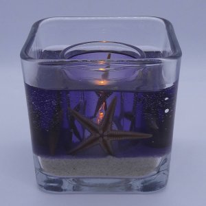 (image for) Flameless Ocean.Purple Starfish Gel Forever Candle - Cube