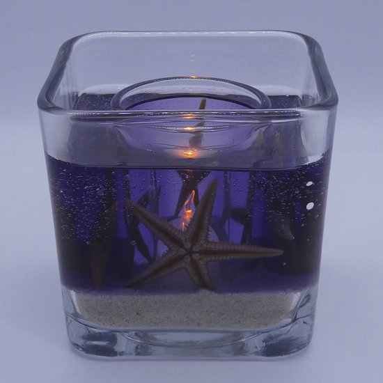 (image for) Flameless Ocean.Purple Starfish Gel Forever Candle - Cube
