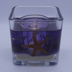 (image for) Flameless Ocean.Purple Starfish Gel Forever Candle - Cube