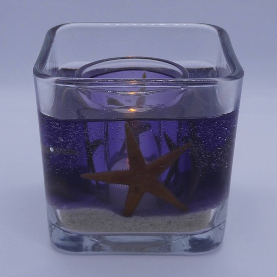 (image for) Flameless Ocean.Purple Starfish Gel Forever Candle - Cube