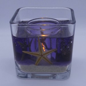 (image for) Flameless Ocean.Purple Starfish Gel Forever Candle - Cube