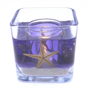 (image for) Flameless Ocean.Purple Starfish Gel Forever Candle - Cube