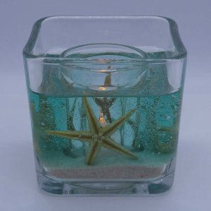(image for) Flameless Ocean Seafoam Green Starfish Forever Gel Candle - Cube