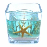 (image for) Flameless Ocean Seafoam Green Starfish Forever Gel Candle - Cube