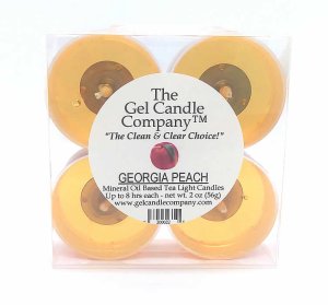 (image for) Georgia Peach Scented Gel Candle Tea Lights - 4 pk.