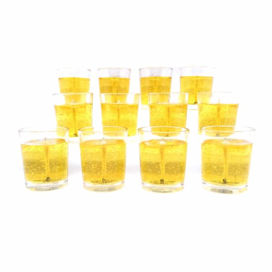 (image for) 12 Pack Gold Color With Gold Glitter Unscented Votives
