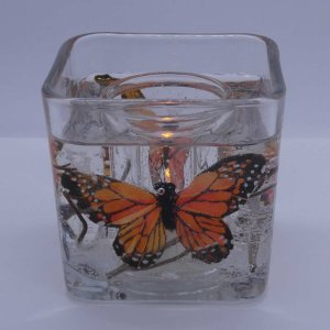 (image for) Flameless Monarch Butterfly Forever Gel Candle Design