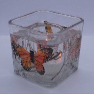 (image for) Flameless Monarch Butterfly Forever Gel Candle Design