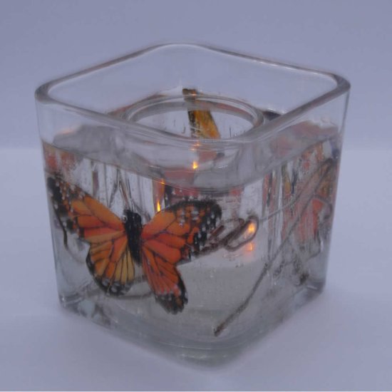 (image for) Flameless Monarch Butterfly Forever Gel Candle Design