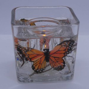 (image for) Flameless Monarch Butterfly Forever Gel Candle Design