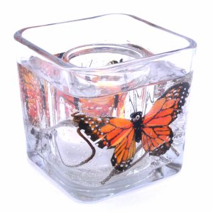 (image for) Flameless Monarch Butterfly Forever Gel Candle Design