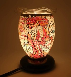 (image for) Decorative Mosaic Glass Aroma Lamp Multi Pastel Colors